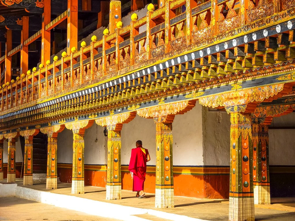 Monks at a dzong